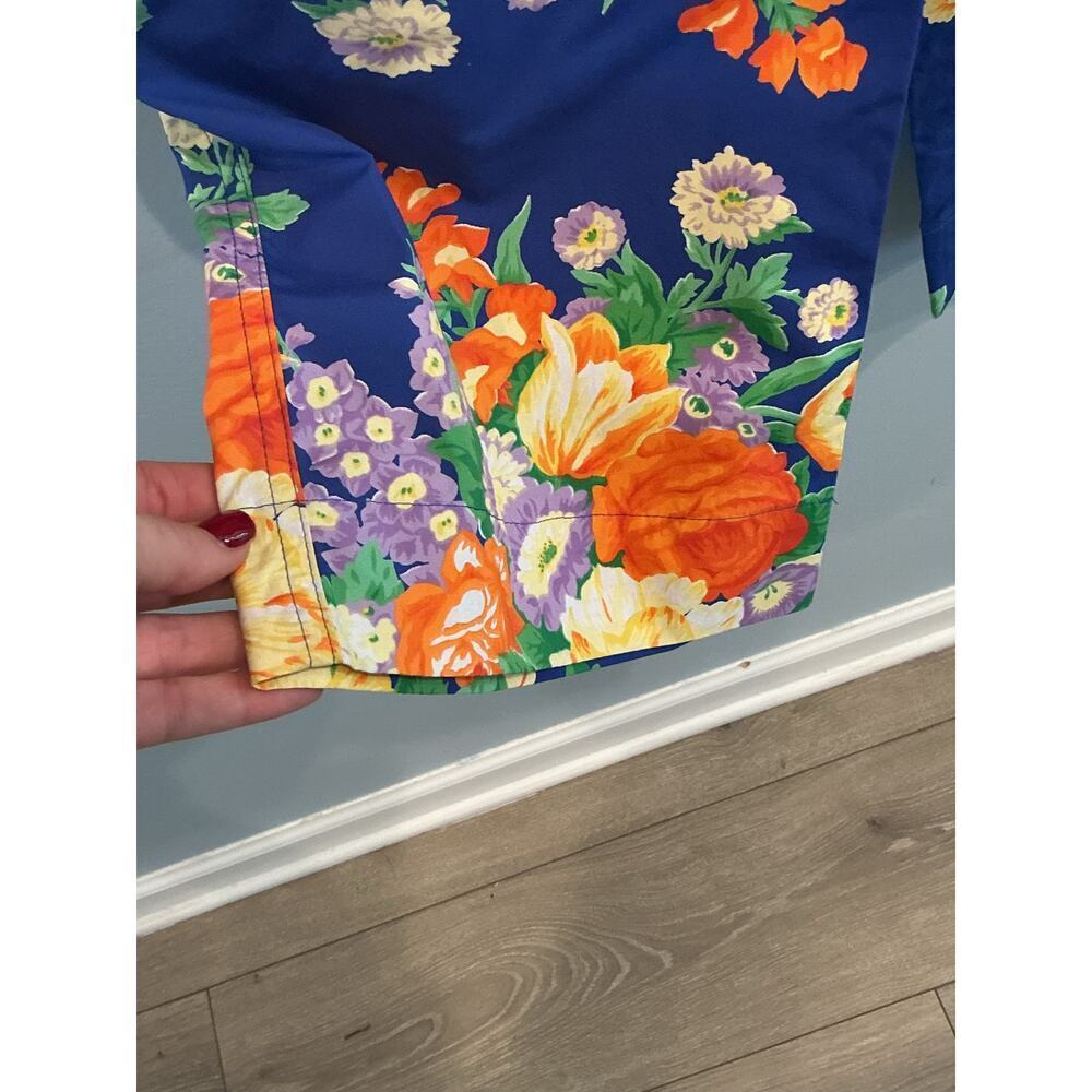 NEW Vintage Ralph Lauren Womens Pants Size Cobalt Blue Tropical Vacay Resort - Picture 9 of 12